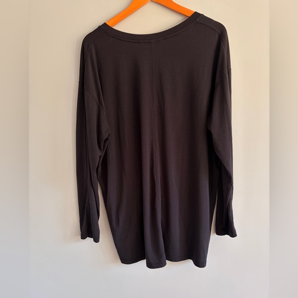 Athleta Black Ruched V-Neck Long Sleeve Top XL - Picture 3 of 4